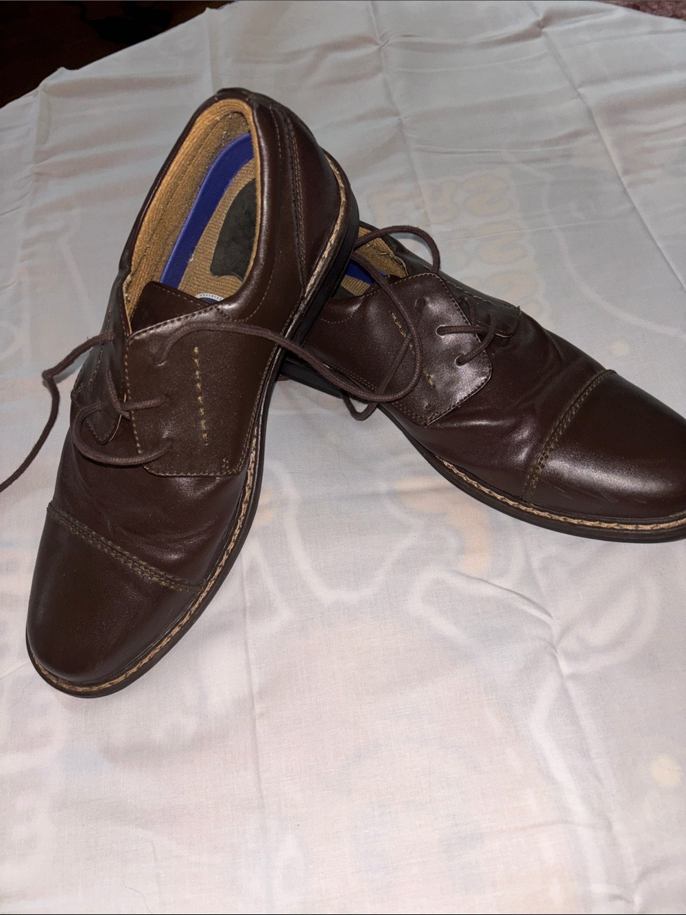 Dr. Scholl's Brown Leather Derby Oxfords with Cap Toe